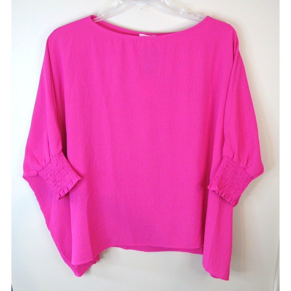 Oddy Pink Oversized Boatneck Blouse Women's Small‎ - NEW!